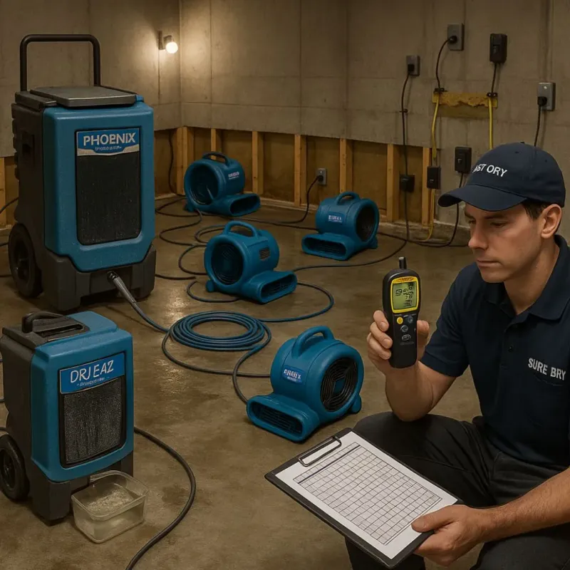 Structural Drying and Dehumidification process in Gilroy, CA